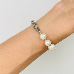 Браслет на цепочке с Жемчугом 18 см