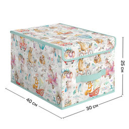 Короб стеллажный с крышкой, большой, 30*40*25 см, жёлт., ЛЮБИМЧИКИ, шт - Valiant фото 8