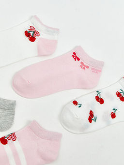 Desenli K?z ?ocuk Patik ?orap 5li