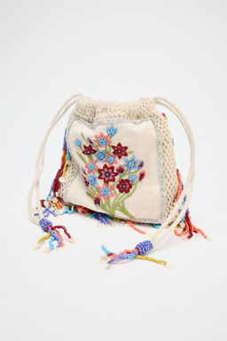 FLORAL EMBROIDERED BUCKET BAG - Zara фото 3