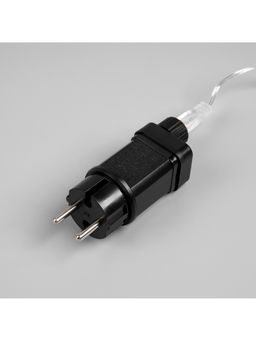 Гирлянда «Мишура» 50 м роса, IP44, серебристая нить, 1500 LED, 8 режимов, свечение тёплое белое, 36 В