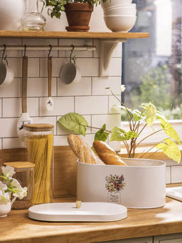 НАБОР AGNESS FLORAL MOOD 2В1 ХЛЕБНИЦА 34*20*18 СМ, БАНКА ДЛЯ СЫПУЧИХ 12*17,5 СМ 3 ШТ  фото 14