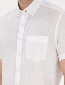 Beyaz Keten G_r_n_ml_ Regular Fit K_sa Kollu G_mlek - Pierre cardin фото 7