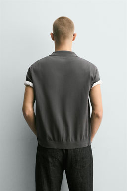 CAMISA PUNTO ALGOD?N / Gris oscuro - Zara фото 3