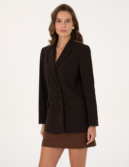 Koyu Kahverengi Regular Fit Kruvaze Ceket - Pierre cardin фото 3