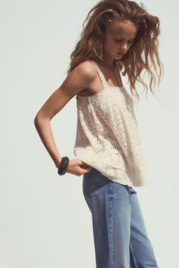 POINTELLE KNIT LACE TRIM TOP - Zara фото 2