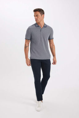 Slim Fit Dar Kesim K?sa Kollu Pamuklu Polo Tisort - Defacto фото 3