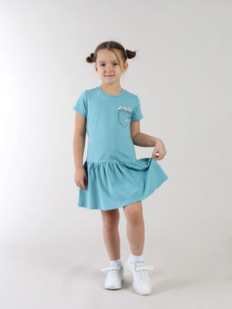 CRB wear / CSKG 64018-39-432 Платье для девочки,аквамарин/Ex.Cherubino