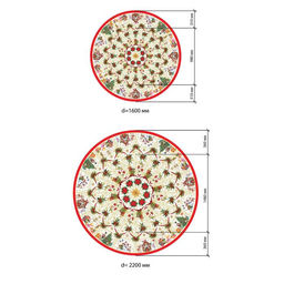 Скатерть новогодняя Этель Новогодние игрушки d=220см +/-3см с ГВМО, хл100%  фото 5
