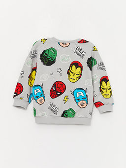 Bisiklet Yaka Marvel Bask?l? Erkek Bebek Sweatshirt ve E?ofman Alt 2li Tak?m - Waikiki фото 3