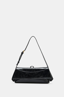 LEATHER SHOULDER BAG WITH FLAP - Zara фото 3