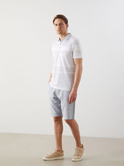 Polo Yaka ?izgili Merserize G?r?n?ml? Erkek Ti??rt