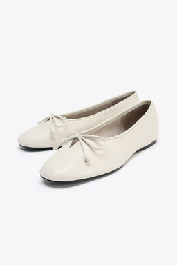 SOFT LEATHER BALLERINA SHOES WITH BOW