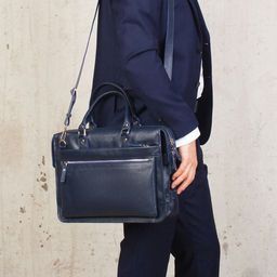 Кожаная деловая сумка для ноутбука Halston Black - Lakestone фото 27