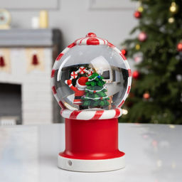 Фигура светодиодная «Новогодняя карамель», 19.8×11.1×11.8 см, музыка, батарейки ААх3 (не в комплекте), USB, свечение тёплое белое