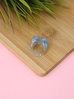 Кольцо акриловое GIRLY "Blue heart", blue (d=1,7 см)