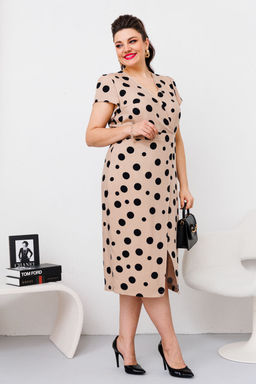 Платье Romanovich Style 1-2532 бежевый горох