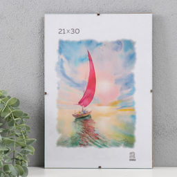 Стеклянная фоторамка для фото 21×30 см «Клип»