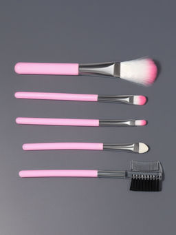 Цена за 2 шт. Набор кистей для макияжа COLOR POWER pink, 5 шт., розовый