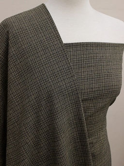 Пестрядь Мелкая клетка цв.бежевый/черный-2, СОРТ2, ш.1.45м, хлопок-95%, п/э-5%,140гр/м.кв - Купава фото 2