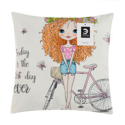 Наволочка декоративная Этель Девичьи историиПрогулка 40х40 см, велюр  фото 5