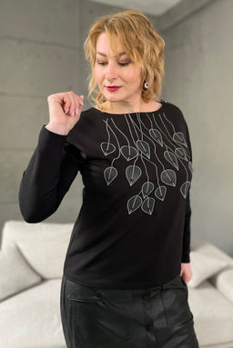 Джемпер Rumoda 2162 черный/длинный рукав  фото 9