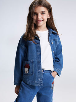 Minnie Mouse Bask?l? K?z ?ocuk Jean Ceket