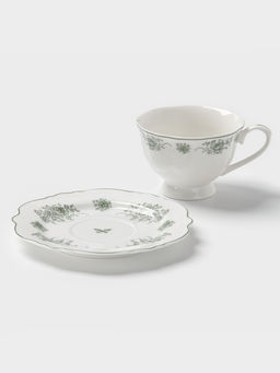 Чайная пара WY Emerald Essence, фарфор, 220 мл, белая