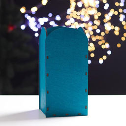 Подарочная коробка деревянная с елочной игрушкой "Звездочка" зеленый кетцаль 12,6х11,8х26 см