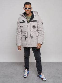 Куртка мужская зимняя с капюшоном молодежная серого цвета 88911Sr - Mtforce фото 14