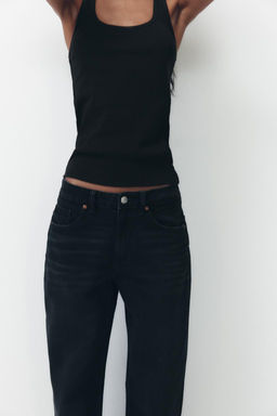 TRF WIDE-LEG MID-RISE FULL LENGTH JEANS - Zara фото 2