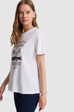 Kad_n Beyaz Bisiklet Yaka Ti__rt - U.s. polo assn фото 3