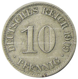 10 пфеннигов 1909 года А Германия