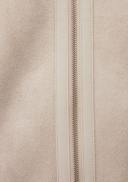 Beyaz Suni Deri Ceket - Mavi фото 9