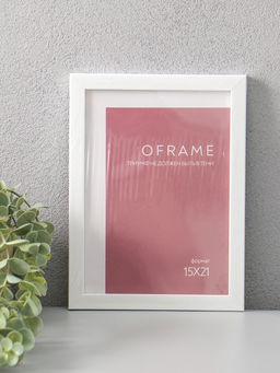 Фоторамка для фото 15×21 см Oframe, пластик, белый, (пластиковый экран)