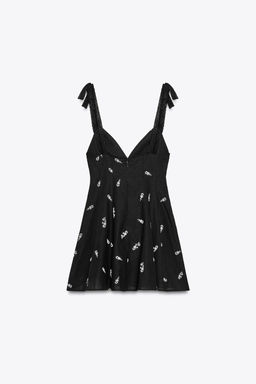 EMBROIDERED FLORAL SHORT DRESS - Zara фото 6