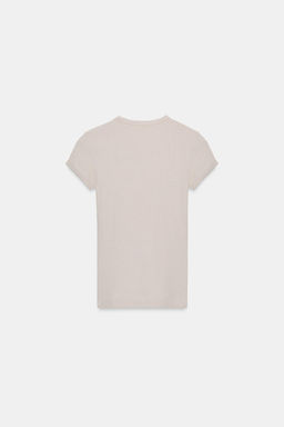 CAMISETA R?STICA CON LINO / Piedra - Zara фото 5