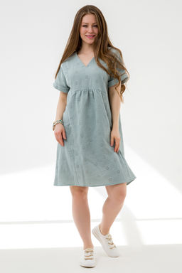 Летнее платье с вышивкой мята - Odis фото 10