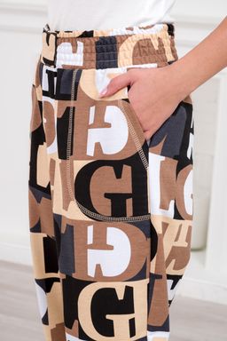 Брюки женские из футера Забава бежевая буква - Амадэль фото 8