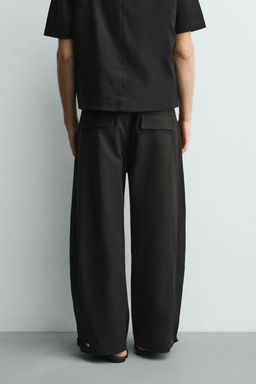 PANTAL?N RELAXED FIT BAJO AJUSTABLE / Negro - Zara фото 3