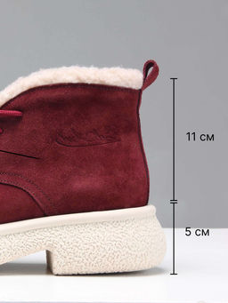 Ботинки 308.агатаw. бордo замша з/Шерсть