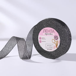 Лента парчовая, 20 мм, 23 1 м, цвет чёрный №029