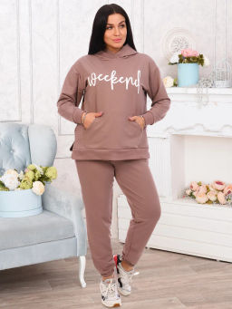 Викенд(кофе) костюм хлопок 80%, п/э 15%, лайкра 5%