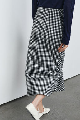 DRAPED GINGHAM SKIRT - Zara фото 3