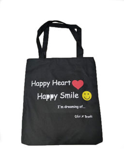 Сумка шоппер черная с цветными принтами в ассортименте - Storyland фото 2