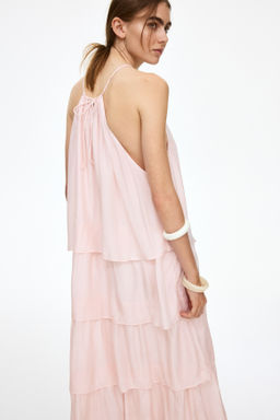 Vestido escalonado de volantes con tirantes finos - H&m фото 3