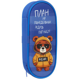 Пенал корпусный 1 отд. Мульти-Пульти "Мишка", 220*90*50 (ПКЛ_63274) полиэстер