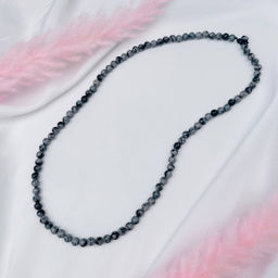 Бусы мужские из снежного Обсидиана