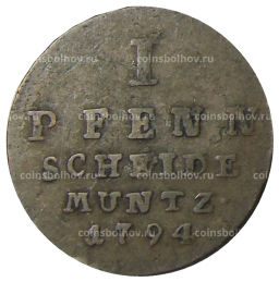 1 пфенниг 1794 года Германские государства  Брауншвейг -Люнебург
