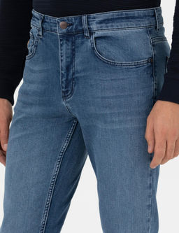 Синие джинсовые брюки узкого кроя - Cacharel фото 6